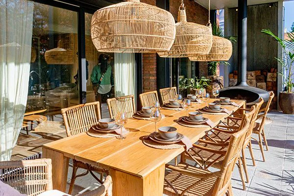 mesa madera jardin